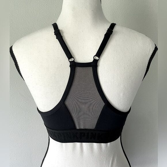 Victoria’s Secret, Black, Lightly-Lined, Back-Detail, Sports Bra. Size Small. - Picture 2 of 7